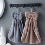 Bow Charm Coral Velvet Towels