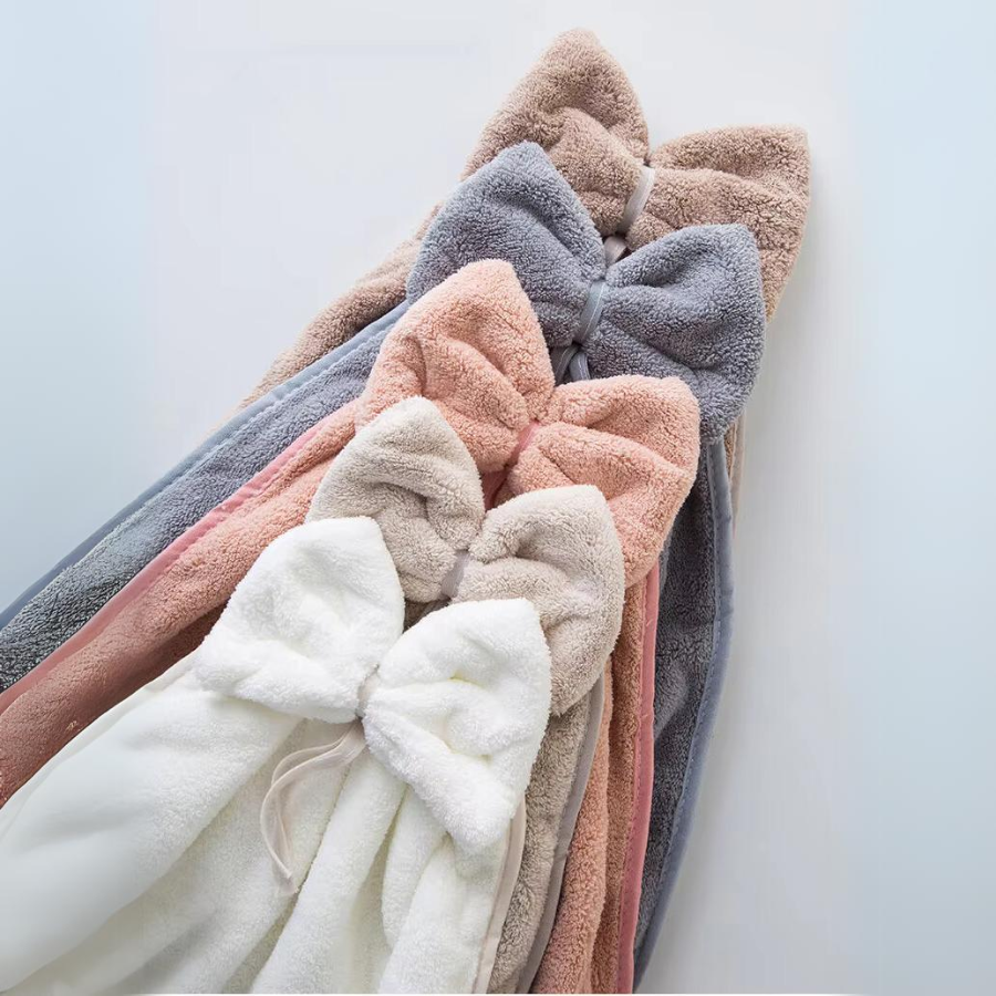 Bow Charm Coral Velvet Towels