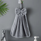 Bow Charm Coral Velvet Towels