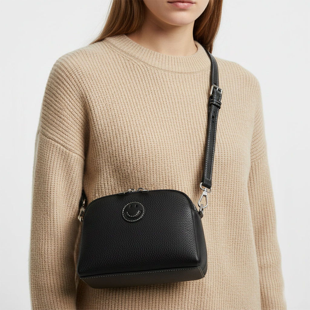 Leather Smile Shoulder Bag