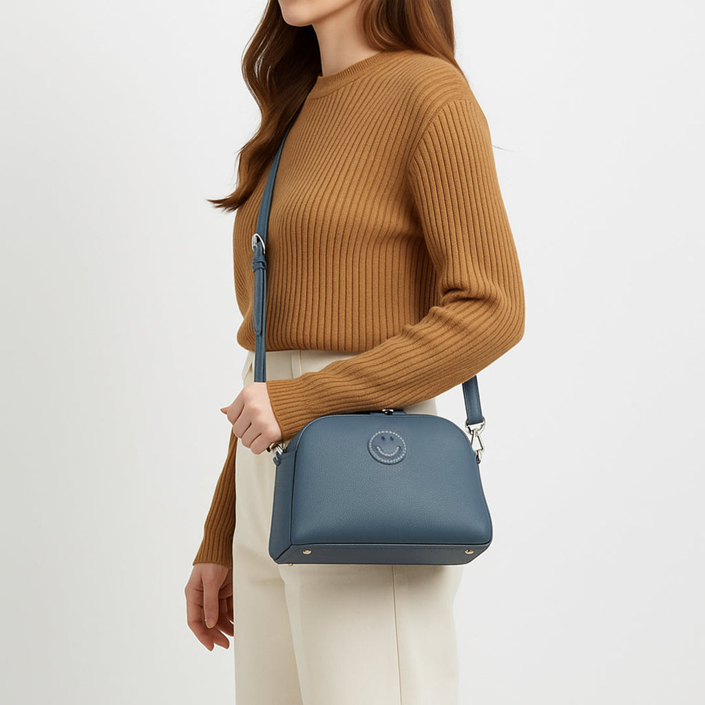 Leather Smile Shoulder Bag