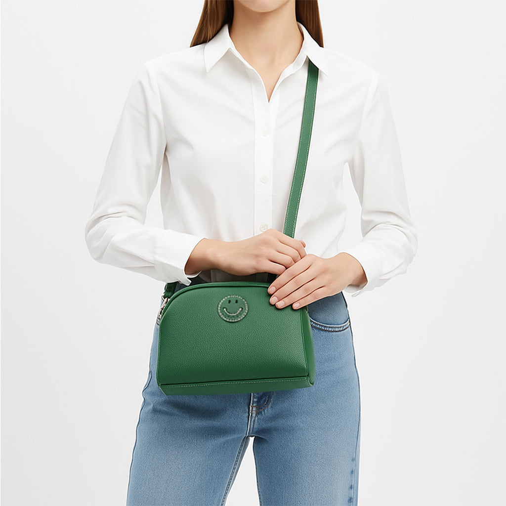 Leather Smile Shoulder Bag