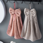 Bow Charm Coral Velvet Towels